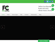 Tablet Screenshot of fencecentralfl.com
